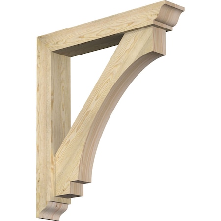 Ekena Millwork Imperial Traditional Rough Sawn Bracket w/ Offset Brace, Douglas Fir, 6"W x 34"D x 38"H BKT0604X34X38IMP01RDF